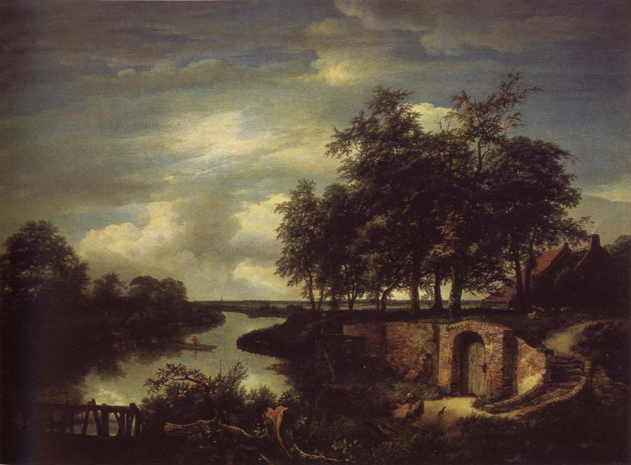 River Landscape with the entrance of a Vault